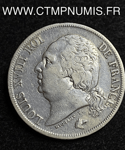 ,ROYALE,2,FRANCS,ARGENT,LOUIS,XVIII,1824,PARIS,