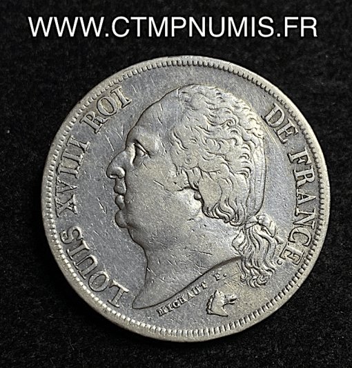 ,ROYALE,2,FRANCS,ARGENT,LOUIS,XVIII,1824,PARIS,