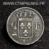 ,1/4,FRANC,ARGENT,LOUIS,XVIII,1819,B,ROUEN,