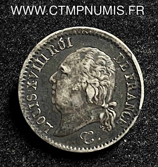 ,1/4,FRANC,ARGENT,LOUIS,XVIII,1819,B,ROUEN,