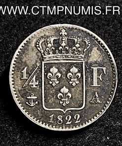 ,ROYALE,LOUIS,XVIII,1/4,FRANC,ARGENT,1822,PARIS,