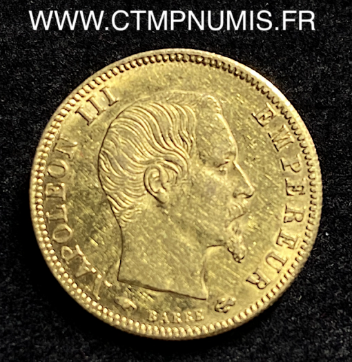 ,5,FRANCS,OR,NAPOLEON,III,TETE,NUE,1859,PARIS,