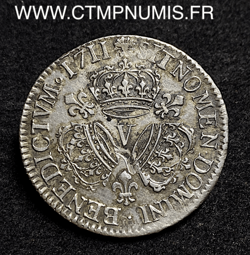 ,LOUIS,XIV,1/2,ECU,3,COURONNES,1711,V,TROYES,