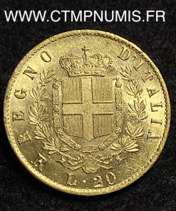 ,MONNAIE,ITALIE,20,LIRE,OR,VICTOR,EMMANUEL,II,1877,R,ROME,