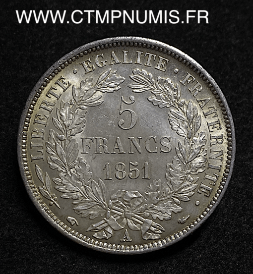 ,5,FRANCS,ARGENT,CERES,1851,PARIS,