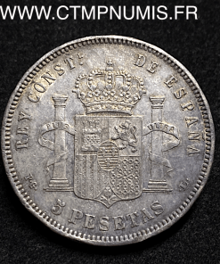 ,MONNAIE,ESPAGNE,5,PESETAS,ARGENT,ALPHONSE,XIII,1893,