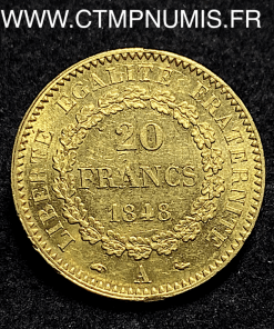 ,20,FRANCS,OR,GENIE,II°,REPUBLIQUE,1848,PARIS,