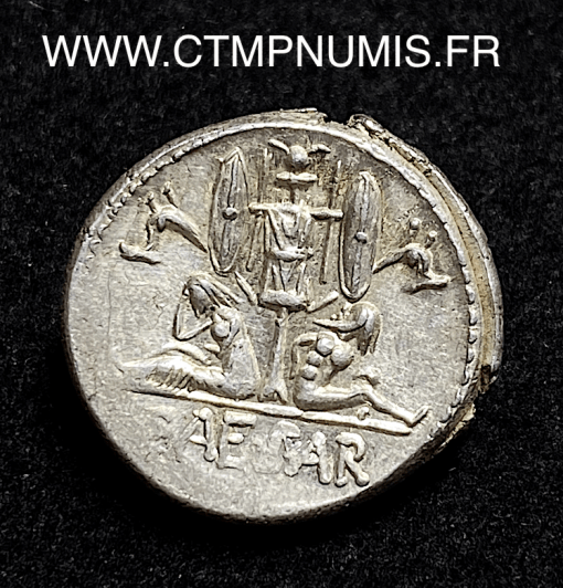 ,MONNAIE,ROMAINE,REPUBLIQUE,DENIER,ARGENT,JULES,CESAR,TROPHE,CARNYX,GAULOIS,ESPAGNE,