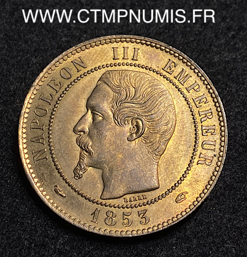 ,10,CENTIMES,NAPOLEO,III,TETE,NUE,1853,PARIS,