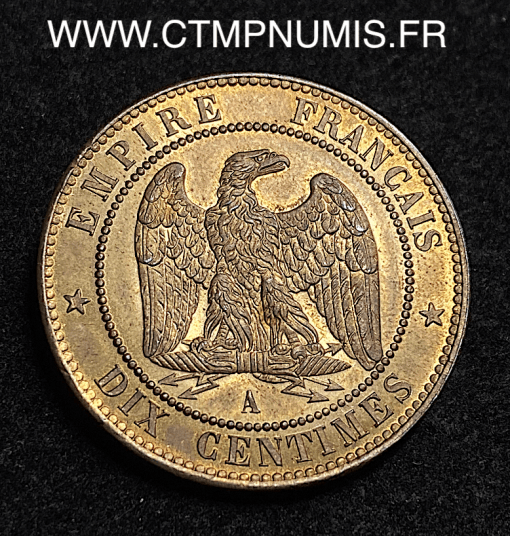 ,10,CENTIMES,NAPOLEO,III,TETE,NUE,1853,PARIS,