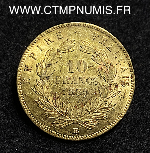 ,10,FRANCS,OR,NAPOLEON,III,1859,STRASBOURG,