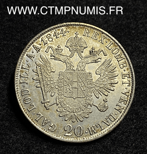 ,ITALIE,20,KREUZER,ARGENT,1844,MILAN,