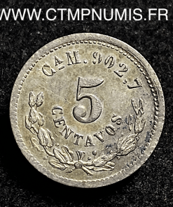 ,MEXIQUE,5,CENTAVOS,ARGENT,1887,CHIHUAHUA,