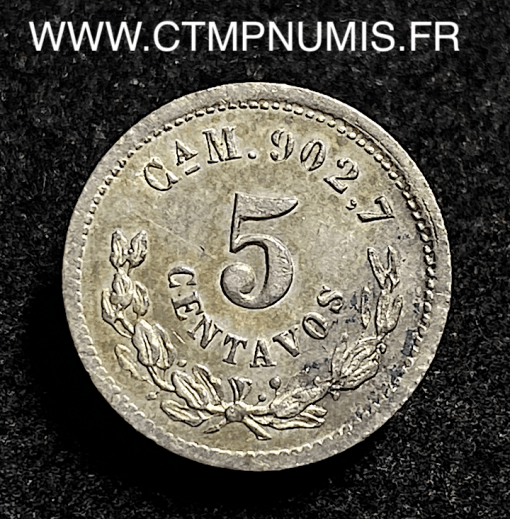 ,MEXIQUE,5,CENTAVOS,ARGENT,1887,CHIHUAHUA,