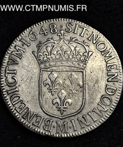 ,LOUIS,XIV,1/2,ECU,ARGENT,1648,M,TOULOUSE,