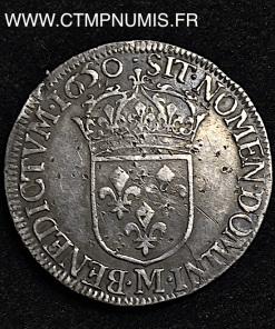 ,LOUIS,XIV,1/2,ECU,ARGENT,1650,M,TOULOUSE,