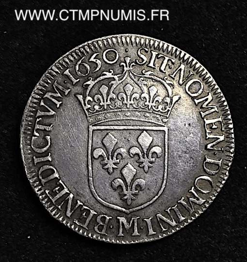 ,LOUIS,XIV,1/2,ECU,ARGENT,1650,M,TOULOUSE,