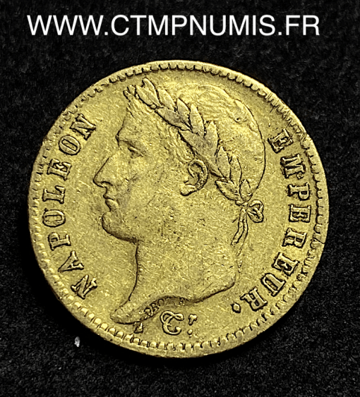 ,EMPIRE,20,FRANCS,OR,NAPOLEON,I°,1812,W,LILLE,