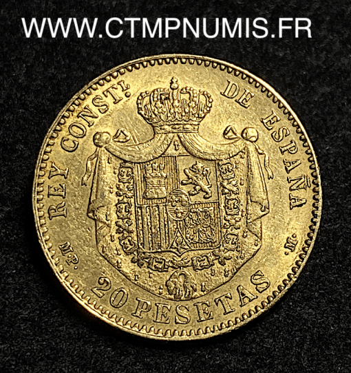 ,ESPAGNE,20,PESETAS,OR,ALPHONSE,XIII,1890,