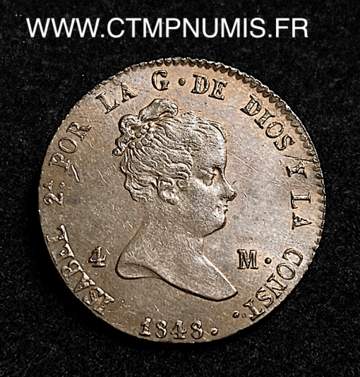 ,ESPAGNE,4,MARAVEDIS,ISABEL,II,1848,SEGOVIE,