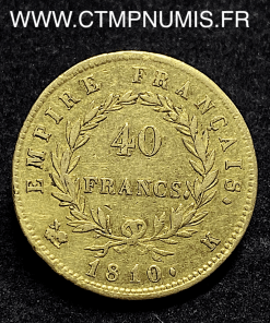 ,40,FRANCS,NAPOLEON,OR,1810,BORDEAUX,