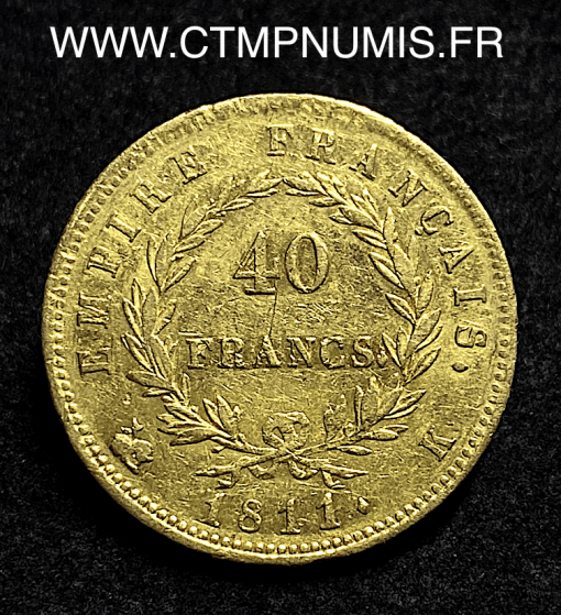 ,40,FRANCS,OR,NAPOLEON,OR,1811,K,BORDEAUX,