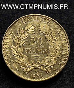 ,MONNAIE,20,FRANCS,OR,CERES,1851,PARIS,SUP,