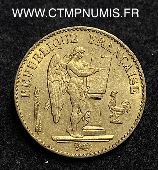 ,20,FRANCS,OR,GENIE,III°,REPUBLIQUE,1887,PARIS,