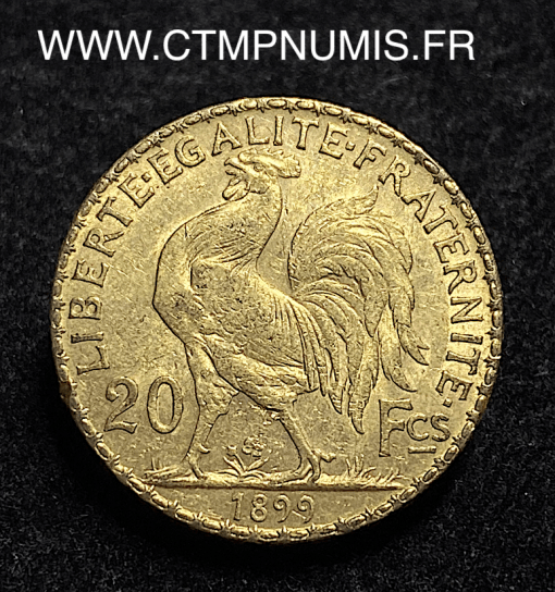 ,MONNAIE,20,FRANCS,OR,COQ,1899,