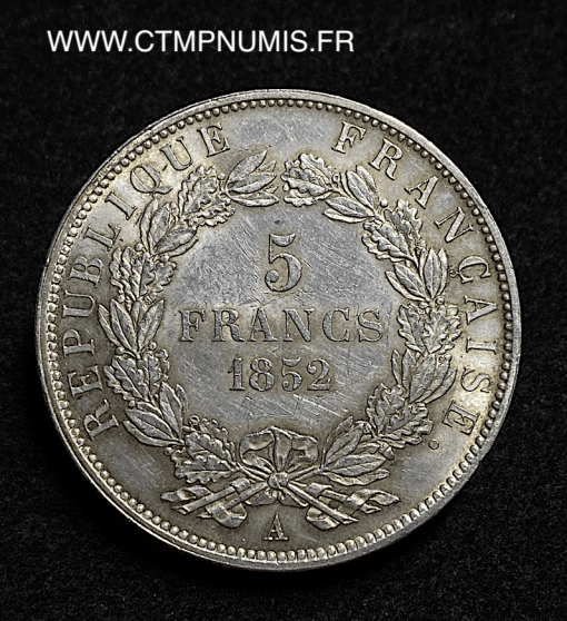 ,5,FRANCS,NAPOLEON,BONAPARTE,1852,PARIS,