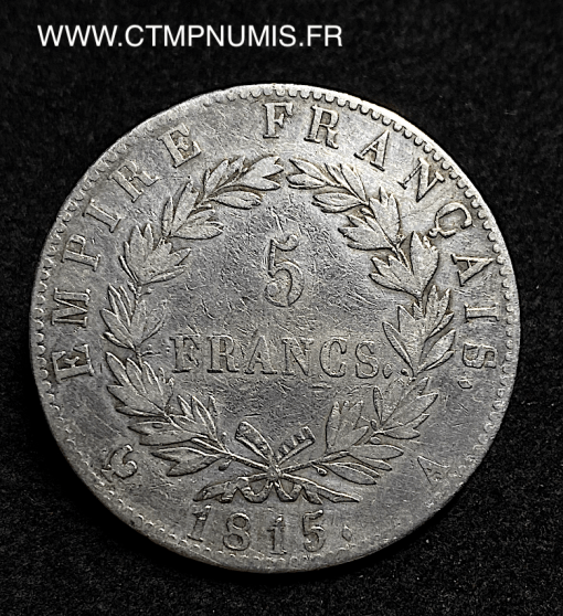 ,5,FRANCS,NAPOLEON,CENTS,JOURS,1815,PARIS,