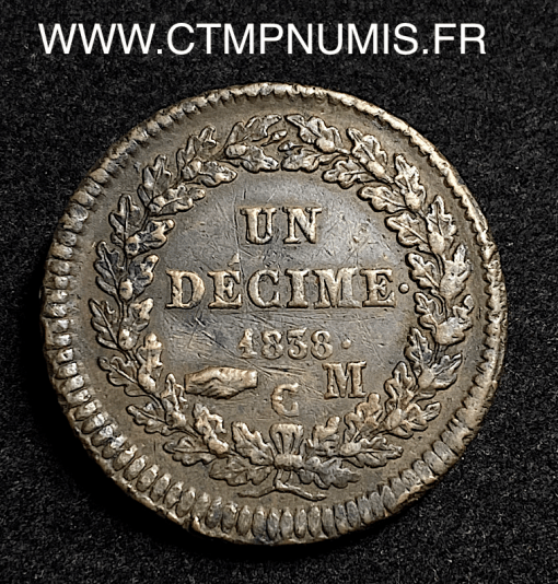 ,MONACO,UN,DECIME,HONORE,V,1838,MC,