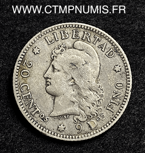 ,ARGENTINE,20,CENTIMOS,ARGENT,1882,