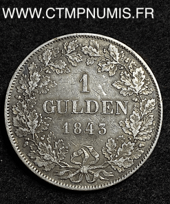 ,HESSE,DARMSTADT,1,GULDEN,LOUIS,II,1845,