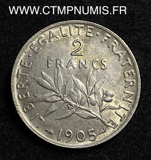 ,2,FRANCS,ARGENT,SEMEUSE,1905,