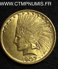 ,ETATS,UNIS,10,DOLLAR,OR,TETE,INDIEN,1907,