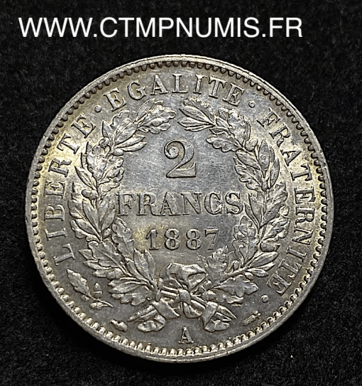,2,FRANCS,ARGENT,CERES,1887,A,PARIS,
