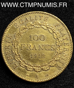 ,REPUBLIQUE,100,FRANCS,OR,GENIE,1912,A,PARIS,