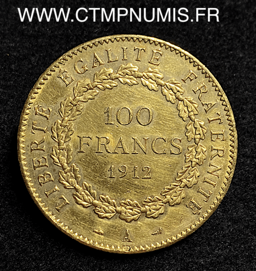 ,REPUBLIQUE,100,FRANCS,OR,GENIE,1912,A,PARIS,