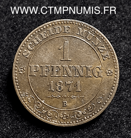 ,MONNAIE,ALLEMAGNE,SAXE,1,PFENNIGE,1871,