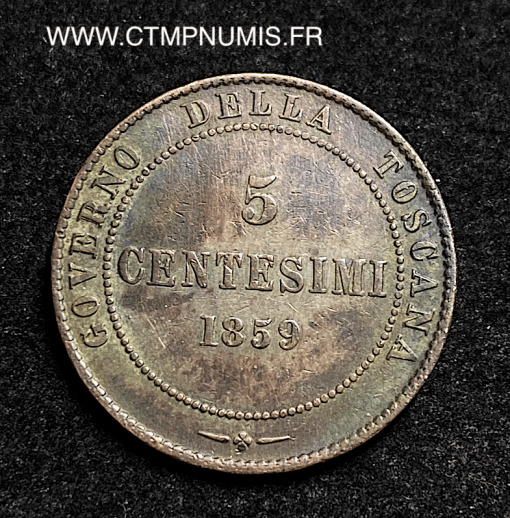 ,MONNAIE,ITALIE,TOSCANE,5,CENTESIMI,1859,