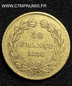 ,40,FRANCS,OR,LOUIS,PHILIPPE,I°,1836,A,PARIS,