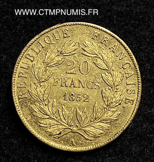 ,20,FRANCS,OR,BONAPARTE,1852,A,PARIS,