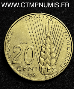 ,ESSAI,CONCOURS,20,CENTIMES ,1961,COEFFIN,