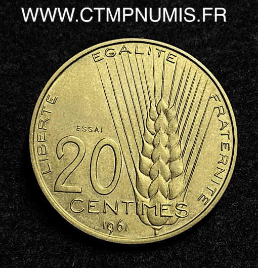 ,ESSAI,CONCOURS,20,CENTIMES ,1961,COEFFIN,