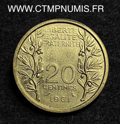 ,ESSAI,CONCOURS,20,CENTIMES,1961,LAGRIFFOUL,