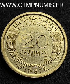 ,ESSAI,CONCOURS,20,CENTIMES,1961, COCHET,