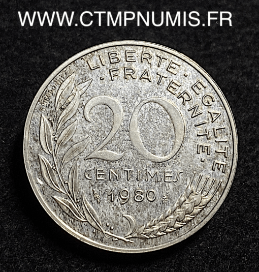 ,MONNAIE,PIEDFORT,ARGENT,20,CENTIMES,1980,