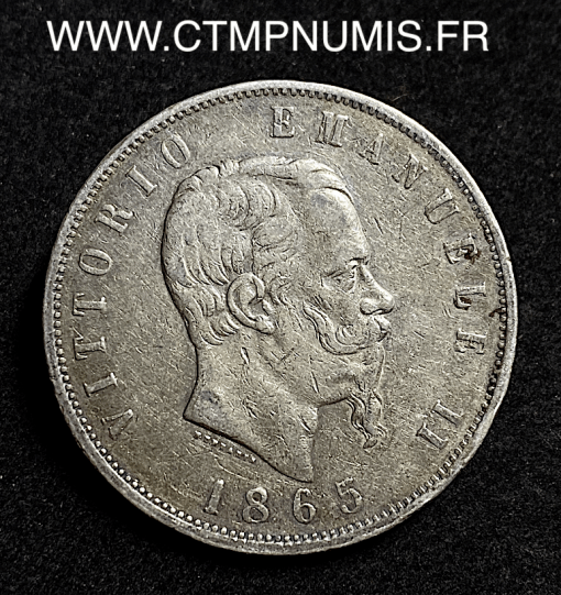 ,MONNAIE,ITALIE,5,LIRE,ARGENT,1865,N,NAPLES,