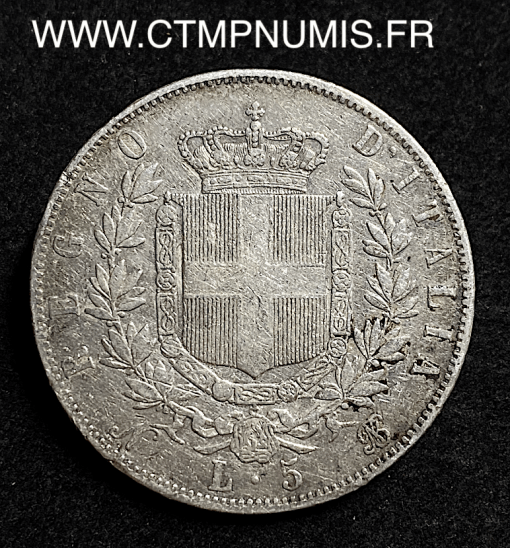 ,MONNAIE,ITALIE,5,LIRE,ARGENT,1865,N,NAPLES,